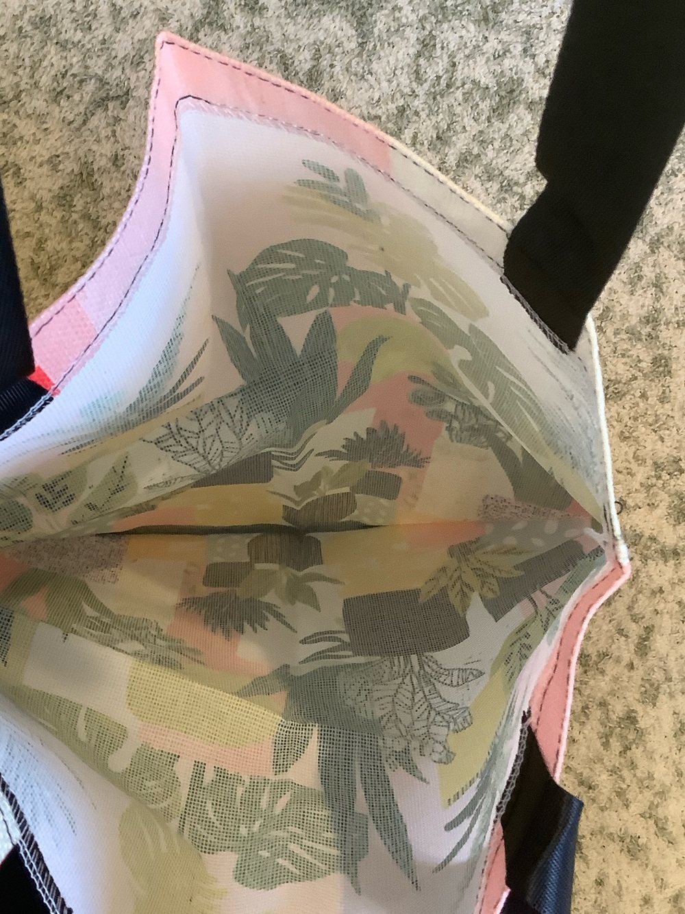 Tropical Potted Plants Canvas Tote Bag in Pink and Green NWT 13.50x15.75” - Picture 11 of 14